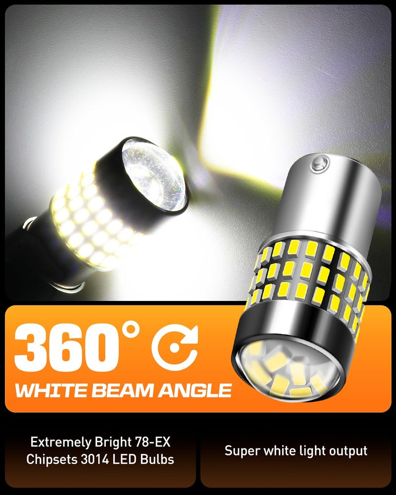 LUYED 1156 LED Bulb 1800Lumens Super Bright 3014 78-EX Chipsets 1156 1141 1003 7506 LED Bulbs Used for Back Up Reverse Lights,Brake Lights,Tail Lights,Rv lights,Xenon White,Pack of 2 - Image 3